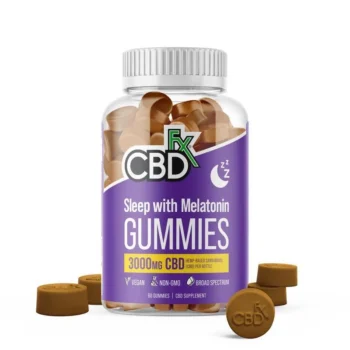 CBDfx, CBD Gummies for Sleep with Melatonin, Broad Spectrum THC-Free, 60ct, 3000mg CBD