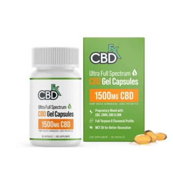 CBDfx, CBD Soft Gel Capsules 50mg, Full Spectrum, 30ct, 1500mg CBD