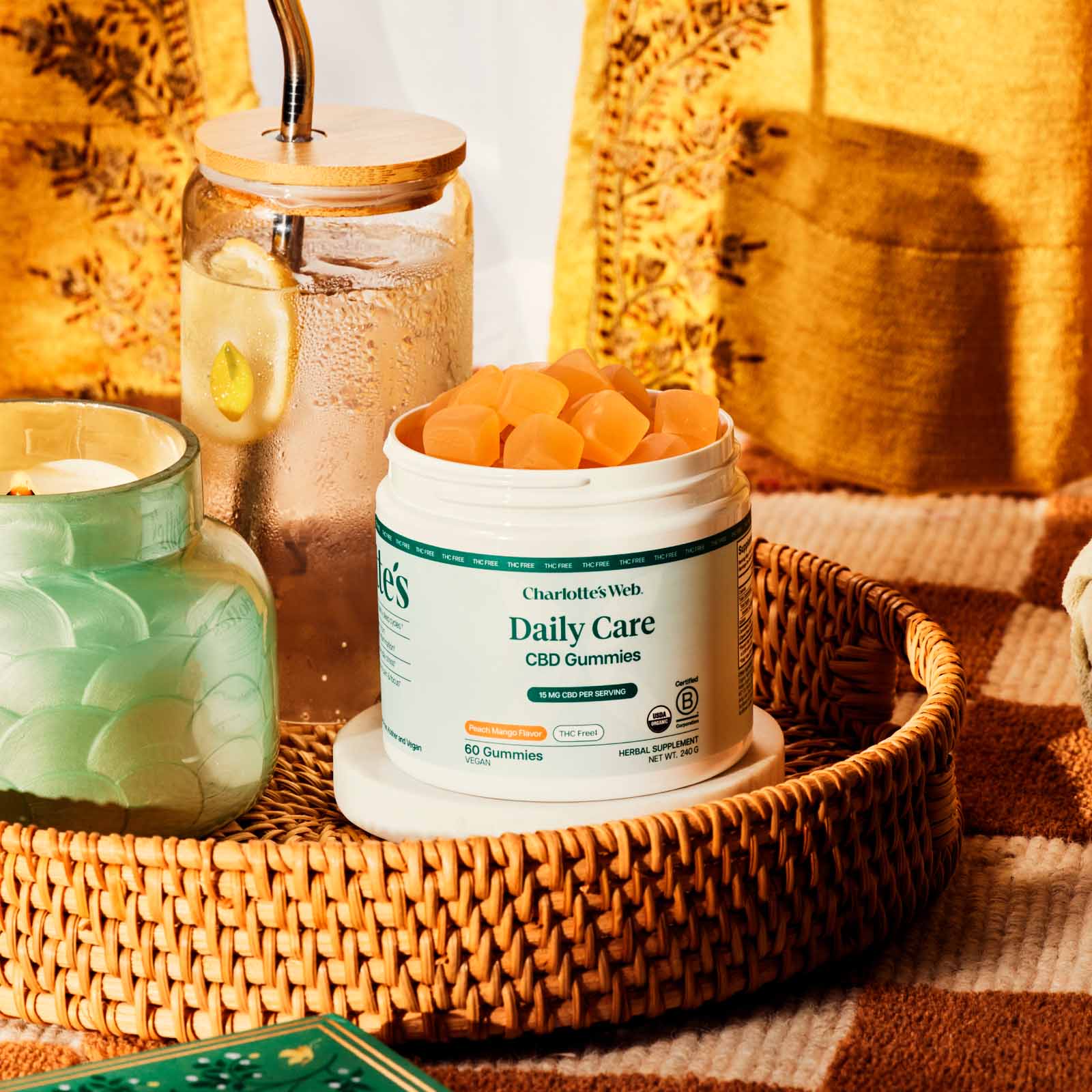 Charlotte’s Web, 25mg CBD Gummies: THC-Free, Broad Spectrum, Mango Peach, 60ct, 750mg CBD