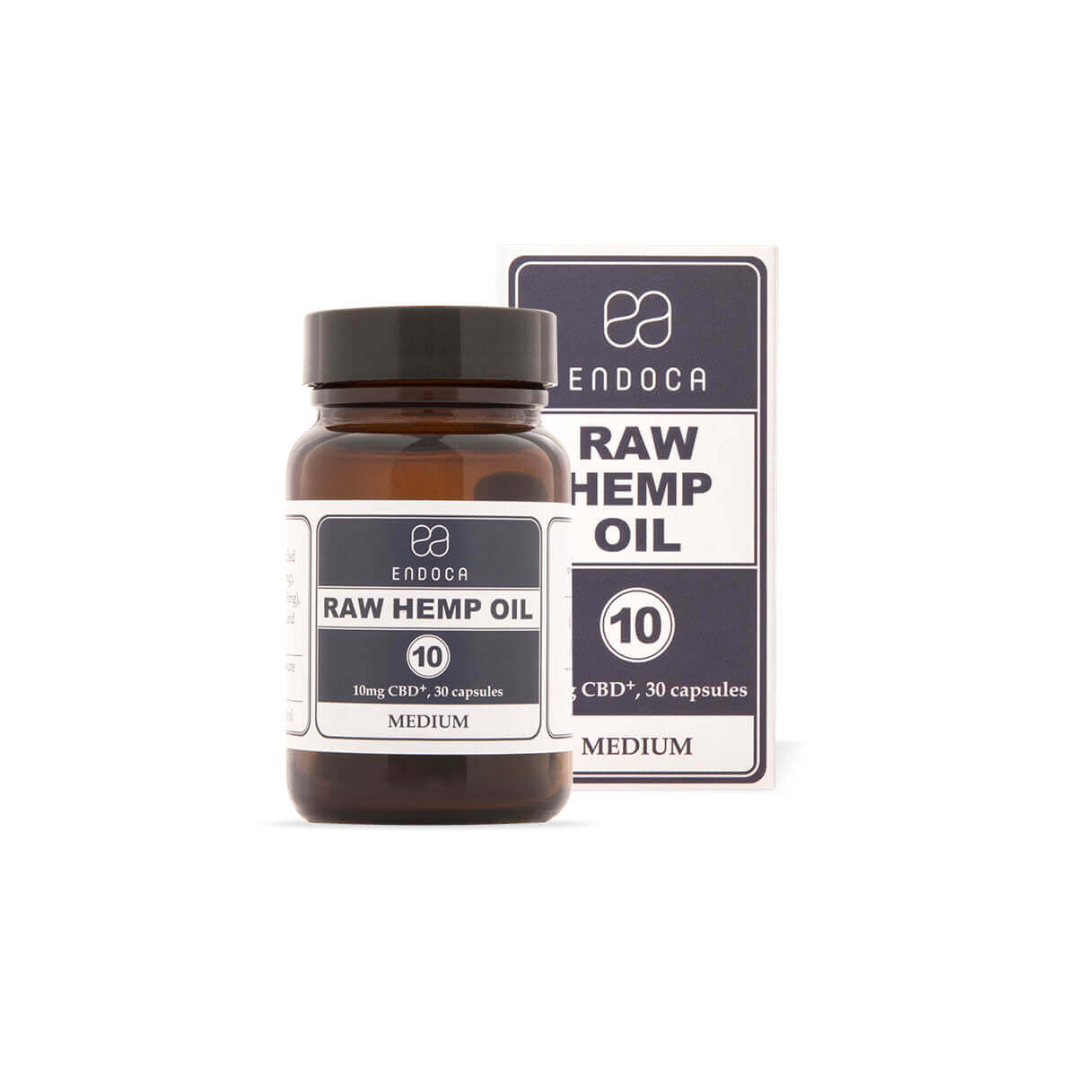 Endoca, Raw CBD + CBDa Capsules 10mg Medium, Full Spectrum, 120ct, 1200mg CBD+CBDa