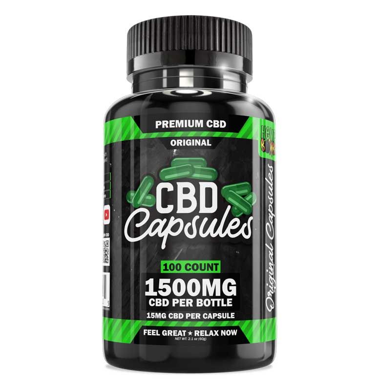 Hemp Bombs, Original CBD Capsules, Isolate THC-Free, 100ct, 1500mg CBD