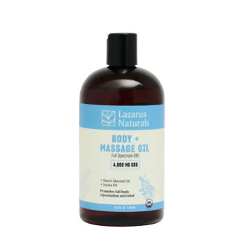 Lazarus Naturals, Unscented CBD Massage Oil, Full Spectrum, 16.8fl oz, 4000mg CBD