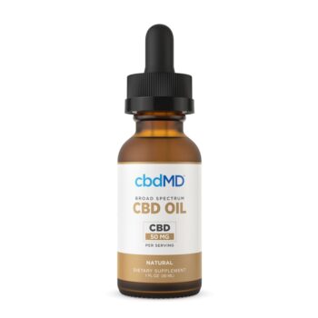 cbdMD, CBD Oil Tincture, Broad Spectrum THC-Free, Natural Flavor, 1fl oz, 1500mg CBD